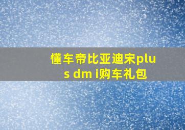 懂车帝比亚迪宋plus dm i购车礼包